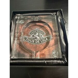 Drew Estate Tour De Liga Crystal Cigar Ashtray Humidor Supreme Square Glass Box
